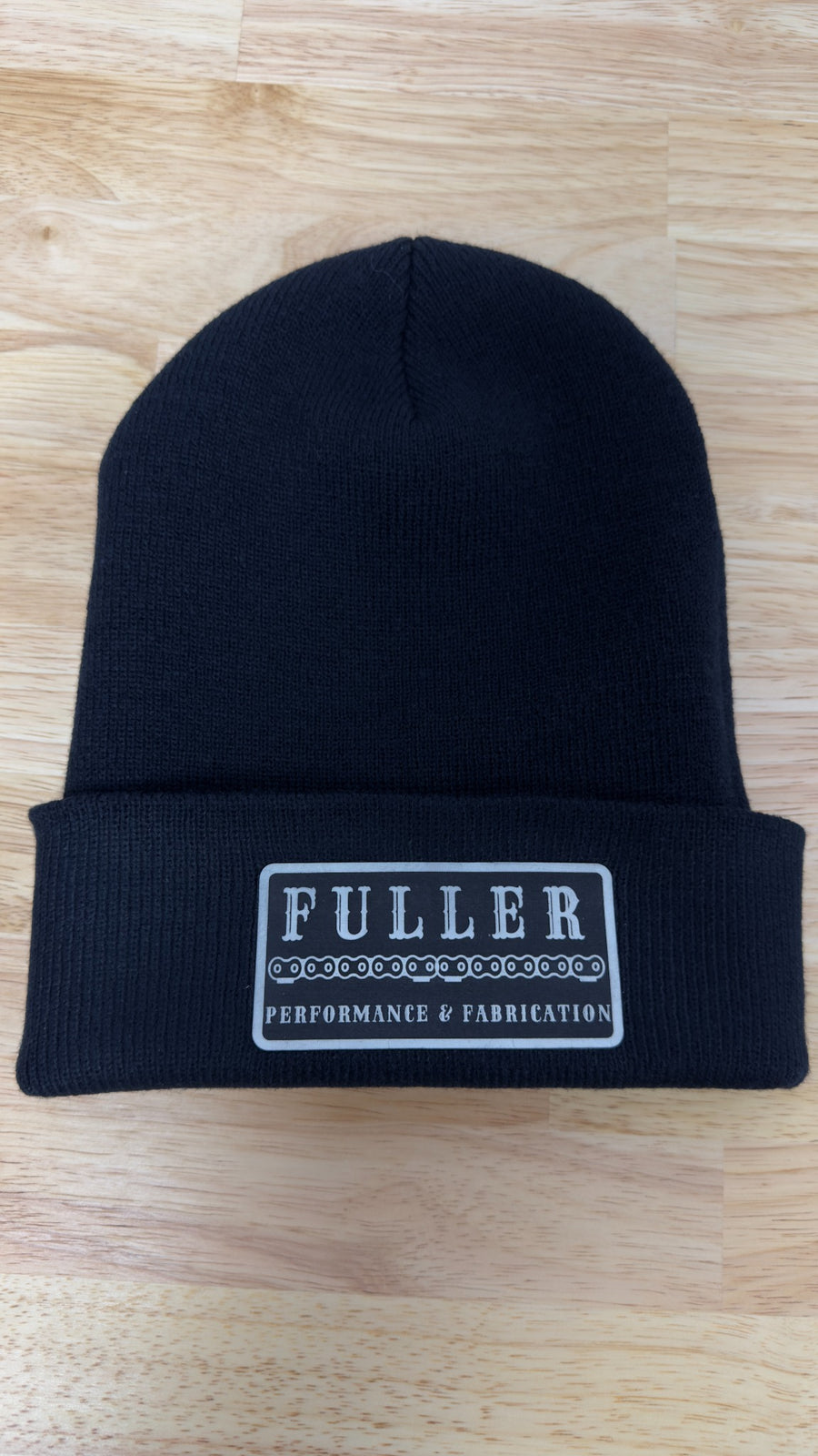 Black Fuller Performance and Fabrication custom patch beanie