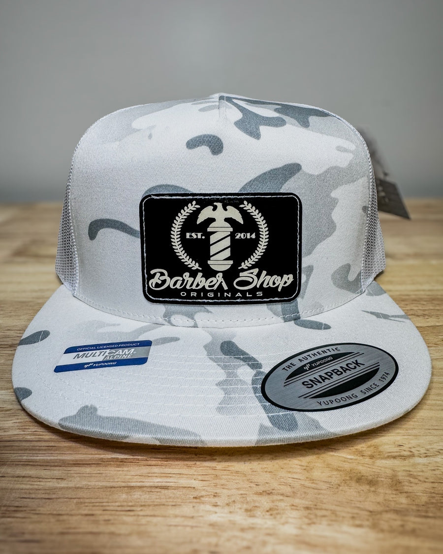 White camouflage Barber Shop Originals custom patch hat