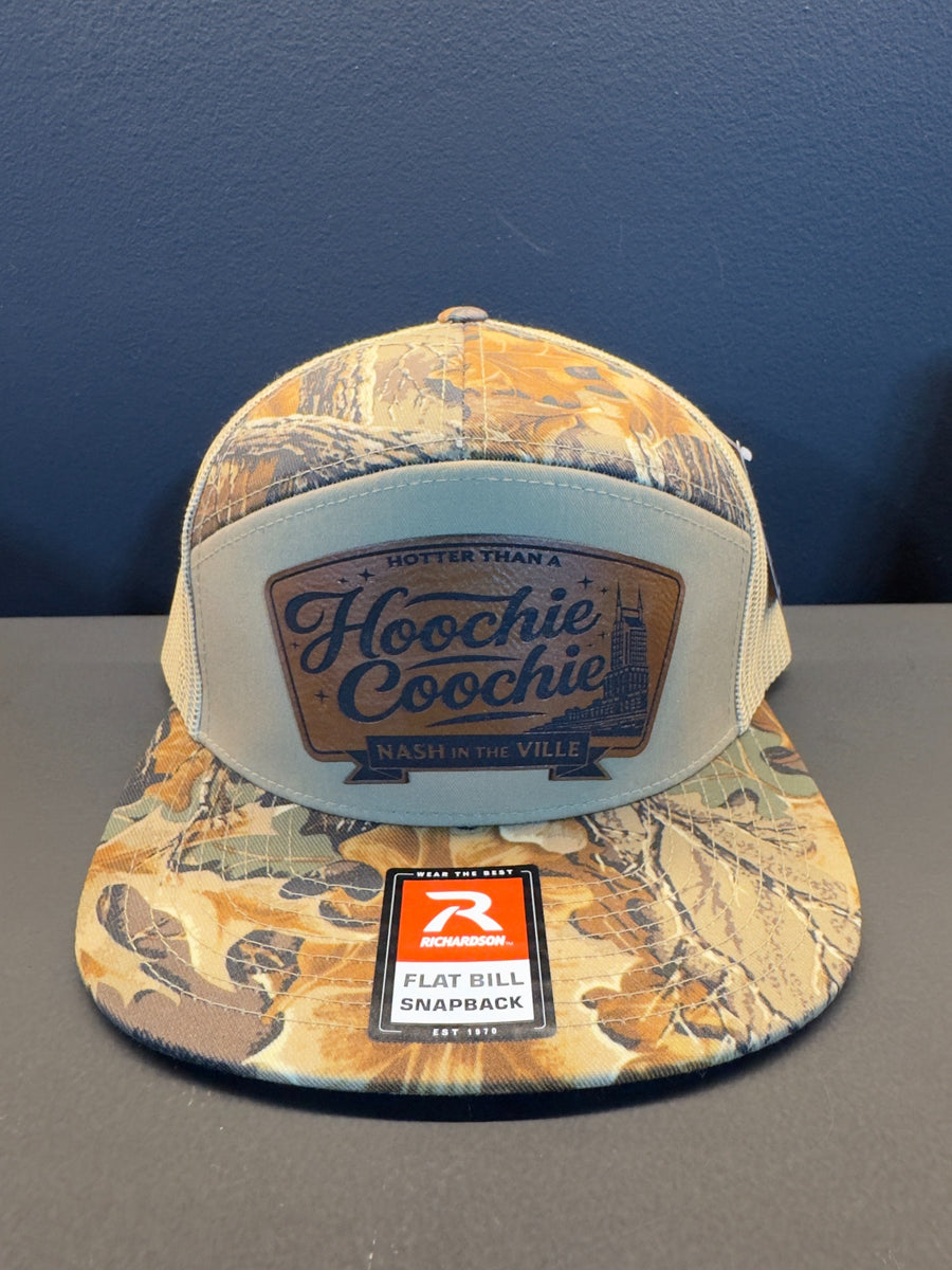 Hoochie Coochie Nash in the Ville camouflage snapback with leather patch
