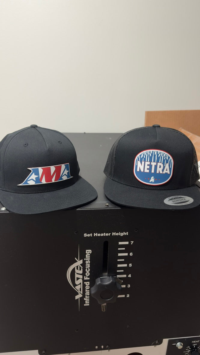 Black custom MA and NETRA patch hats