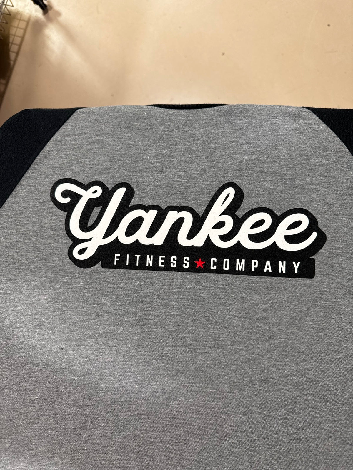 Three-color Yankee Fitness Company screen print by Vaultline Branding